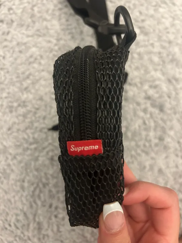 Supreme SS20 small shoulder crossbody black mesh bag - Image 4