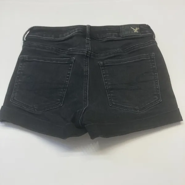 American Eagle Super Hi-Rise Shortie Women 2 Black‎ Super Super Stretch Denim - Image 4