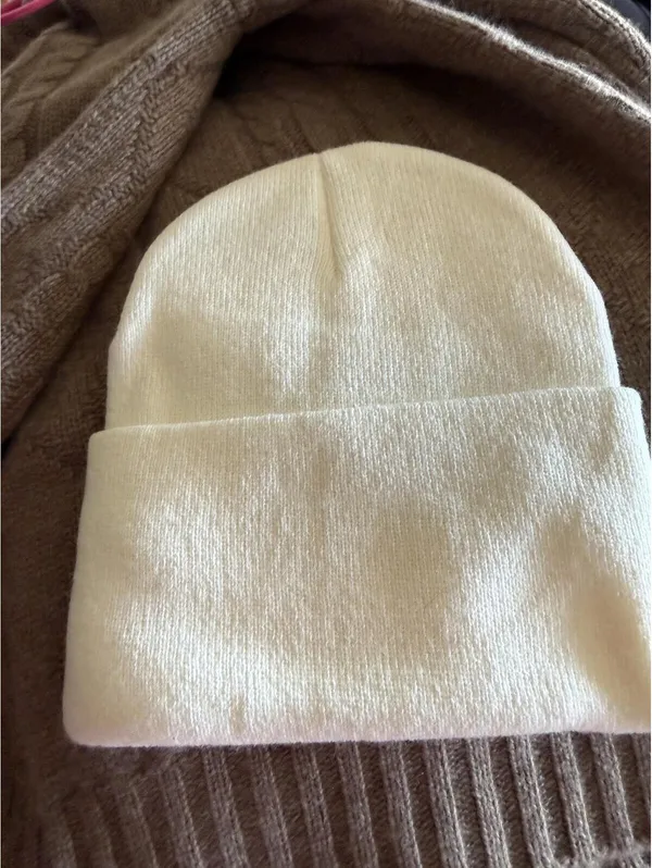 Carhartt White Knit Beanie Hat - Image 2