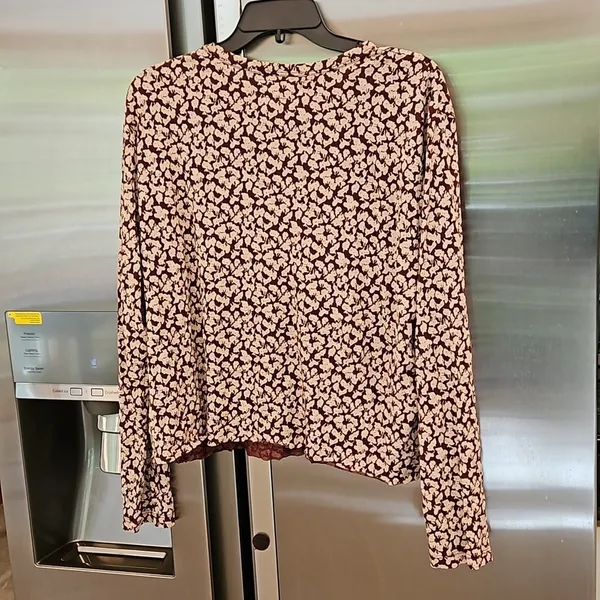 💕THE GREAT💕 The Long Sleeve Sleep Tee ~ Maroon Shadow Floral Size 3 Large NWT - Image 7