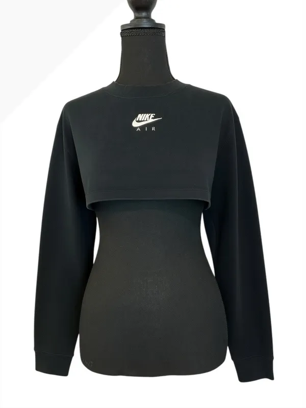 Nike Air Black Cropped Sweatshirt, Size Large, Made in Cambd - Image 2