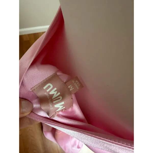 Show Me Your Mumu Jasmine Halter Maxi Dress Light Pink Luxe Satin Size Medium - Image 8