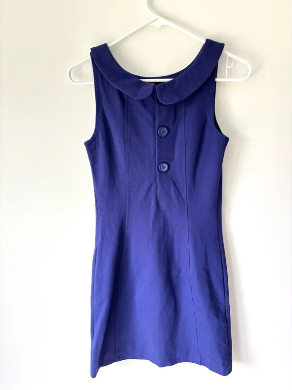 Boden Royal Blue Peter Pan Collared Sheath Mini Dress Preppy Sleeveless - Image 6