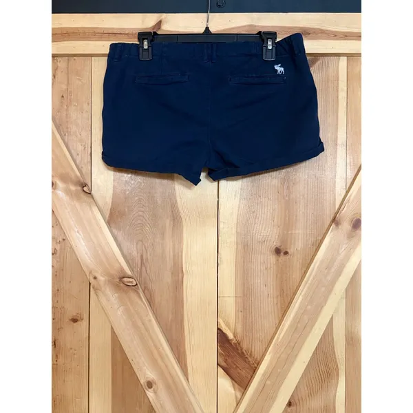 Y2K A&F Low Rise Cuffed Fishermen Shorts Blue Chino White Moose Indie Prep Sz 8 - Image 3