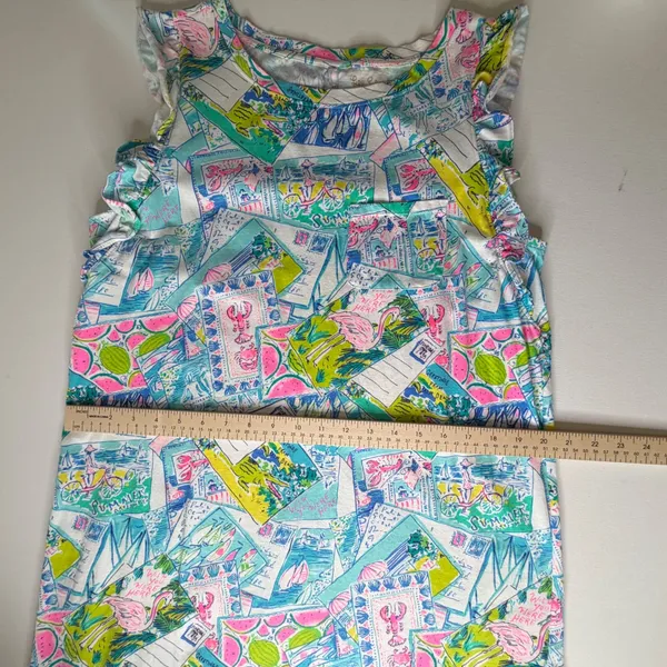 Lilly Pulitzer Laina Dress Large Wish You Were Here Multi Pop Up Preppy Colorful - Image 11