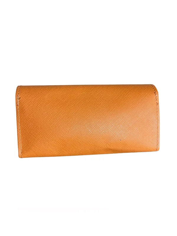 Tory Burch Orange Saffiano Leather Sunglasses Case Eyeglasses Case Travel Bag - Image 2