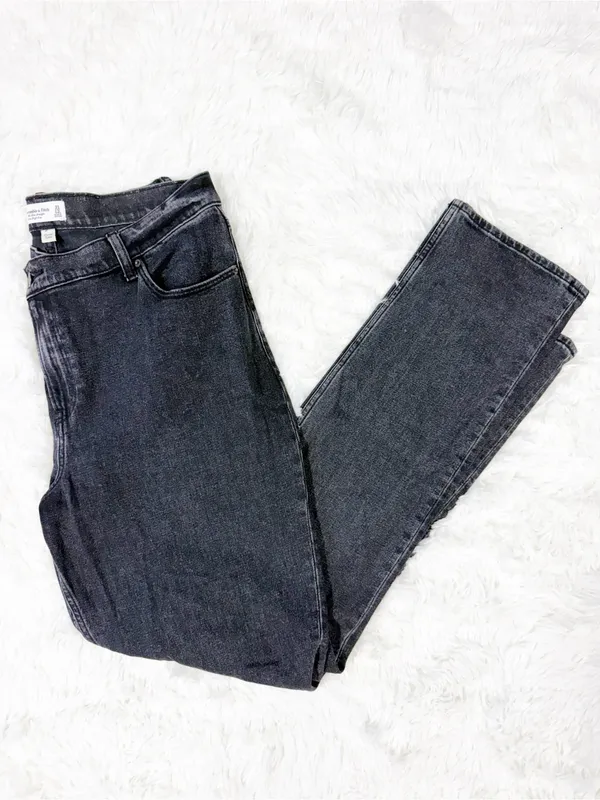 Abercrombie & Fitch 90s Slim Straight Curve Love Jeans Size 12 Long Black - Image 3