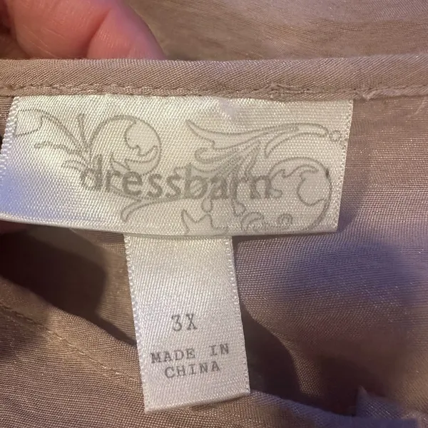 EUC DRESS BARN CREAM FLOWY BAT 🦇 sleeve with embroidery & lace ornaments Sz 3XL - Image 7