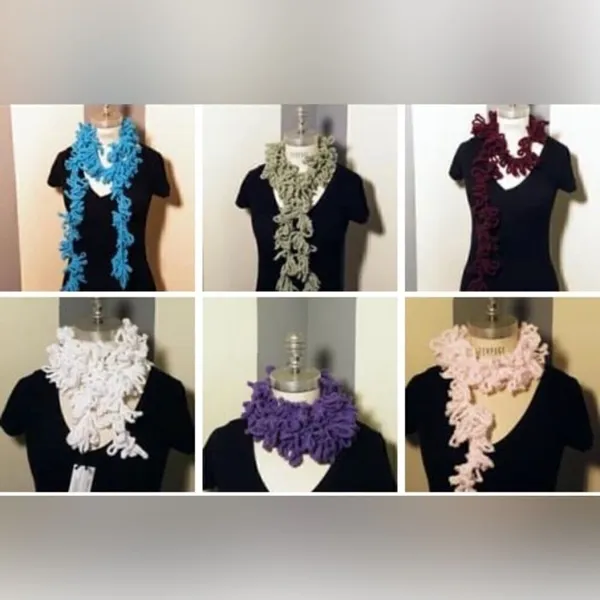 NWT Angelas Designs hand crocheted one of a kind loopy boa scarf - Image 6