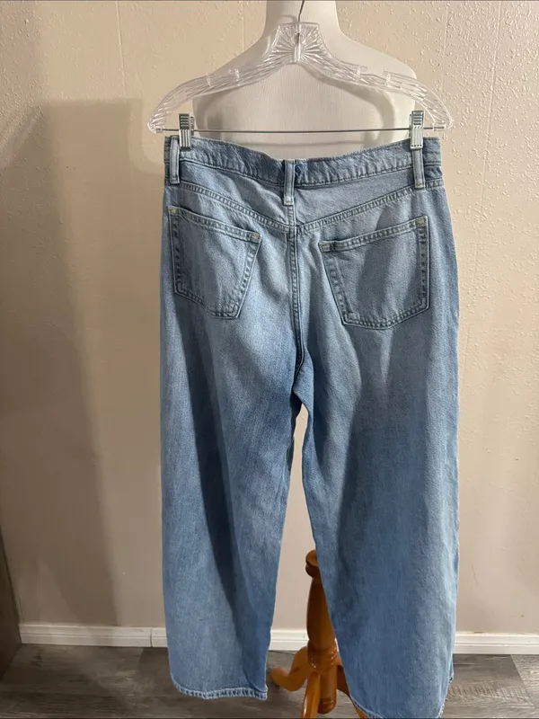 GAP Baggy Mid Rise Que Wide-Leg Denim Pants - Image 5