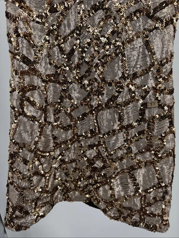 Entry Rose Gold Sequin mini dress S party event HOCO holiday - Image 7