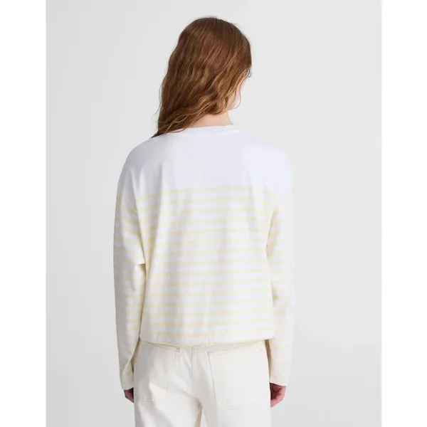 Madewell The Perfect Tie-Waist Tee in Allday Jersey Striped Pineapple M NWT - Image 5