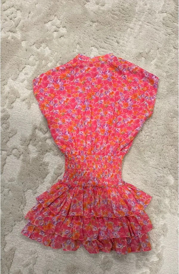 Pookie & Sebastian Reset by Jane Fran floral smocked mini dress in size small - Image 4