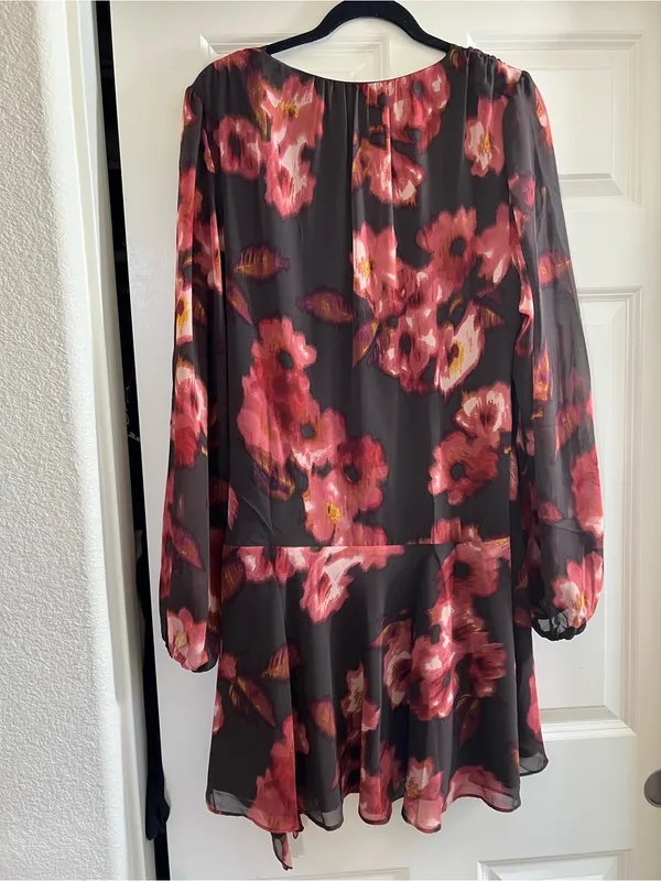 Abercrombie & Fitch Long-Sleeve Plunge Wrap Mini Dress - Image 3
