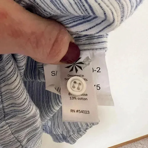 Athleta Button down top lightweight striped button down XL - Image 7
