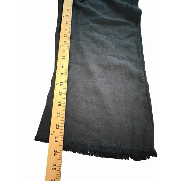 CASLON‎ Pants Womens Medium Black Linen Cropped Wide Leg New Pockets #OP10-1 - Image 7