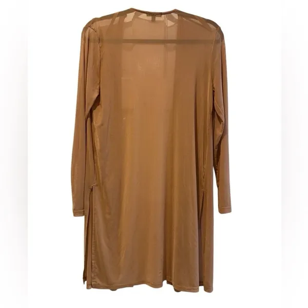 Julia by Love J Cardigan Brown‎ Sheer Mesh Whimsical Duster Cardigan Women M - Image 2