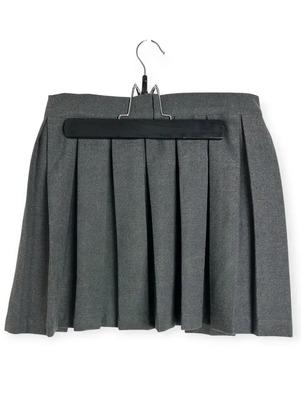 Lost Soul Pleated Half Skirt Over Skirt dark Grey Adjustable Belt Goth preppy Sm - Image 3