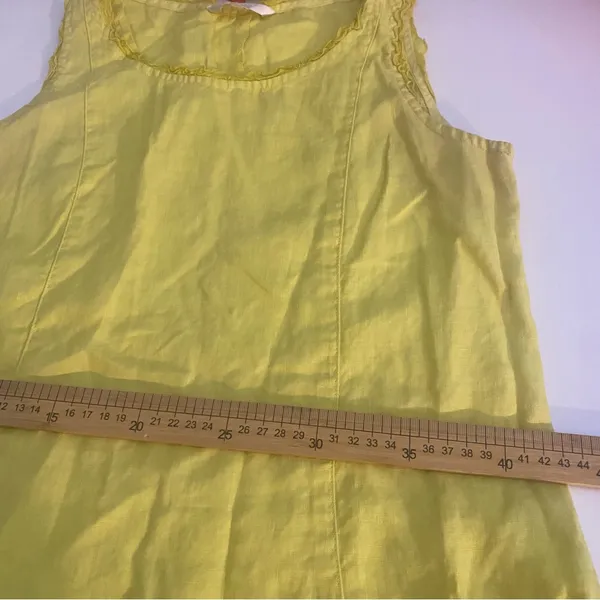 Women's Sleeveless Lime Yellow Summer linen Midi Dress Coastal‎ Beach Breathable - Image 8