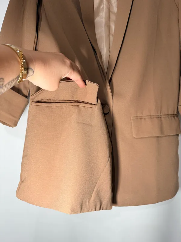 Camel Blazer (M) Brown Size M - Image 3