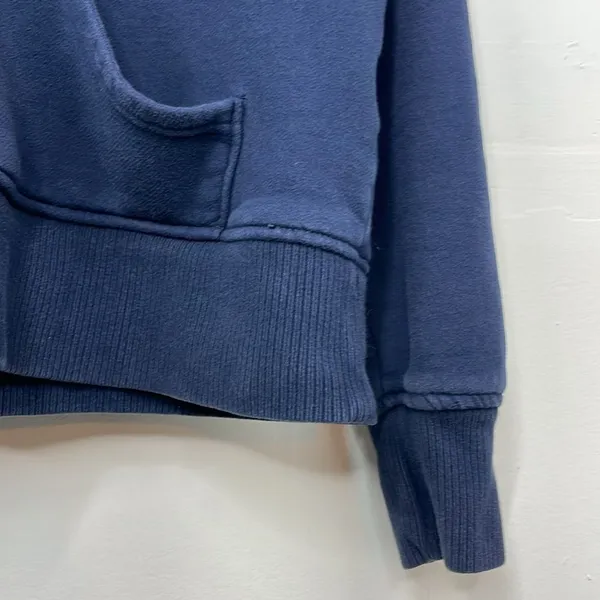 Old Navy Y2K Hooded with faux fur Sweatshirt Navy Blue size XL - Image 5