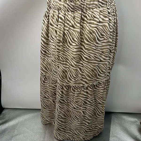 Cactus & Pearl zebra print tiered maxi dress XL - Image 9