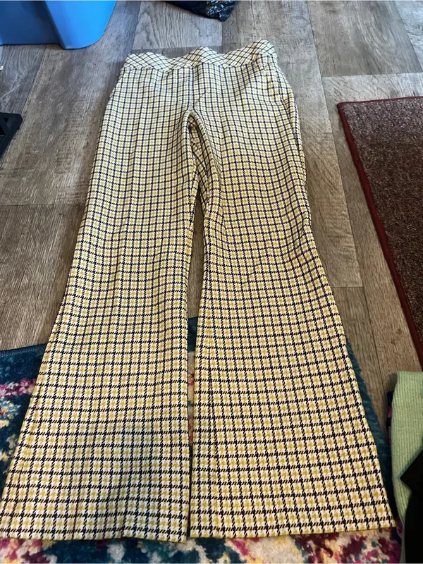 Spanx perfect kick flare in Dijon jacquard plaid ponte pants - Image 5