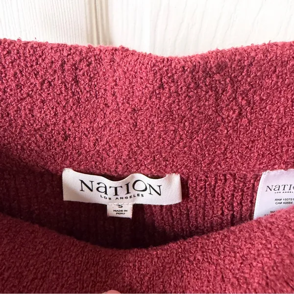 Nation LTD Rachelle Cozy Ribbed Pant in Danish Red Wide‎ Leg Womens Size S - Image 4