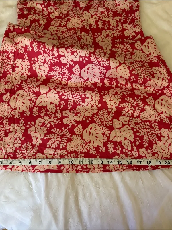 J. Crew Red and White Floral Halter Midi Dress 100% cotton y2k - Image 9