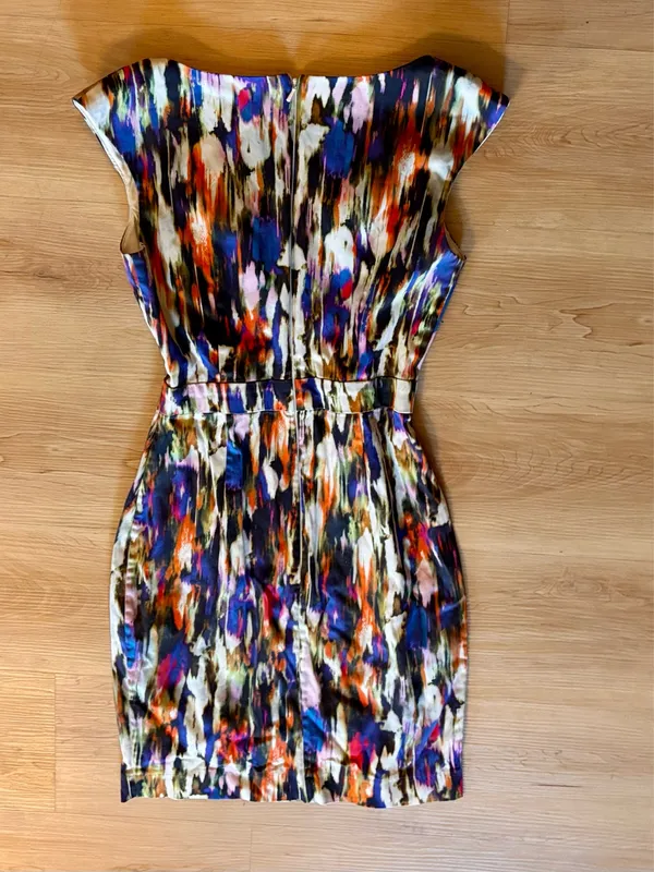 French Connection Record Ripple Sheath Dress - Multicolor Abstract Streak Print - Size 4 - Image 7