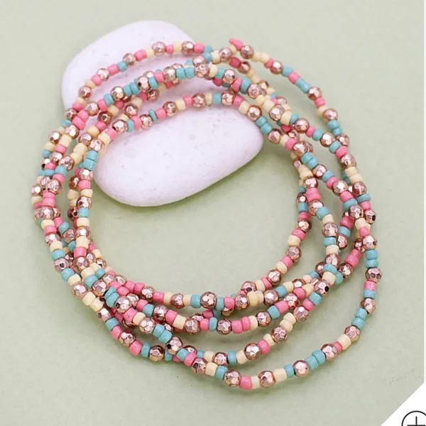 ZAD multicolor beaded stretch bracelet set Multiple - Image 2