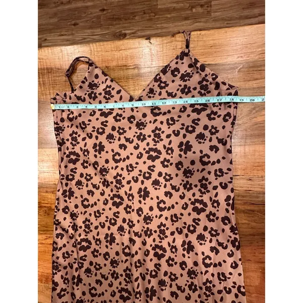 A New Day Leopard Print Satin Slip Dress Size Medium - Image 6