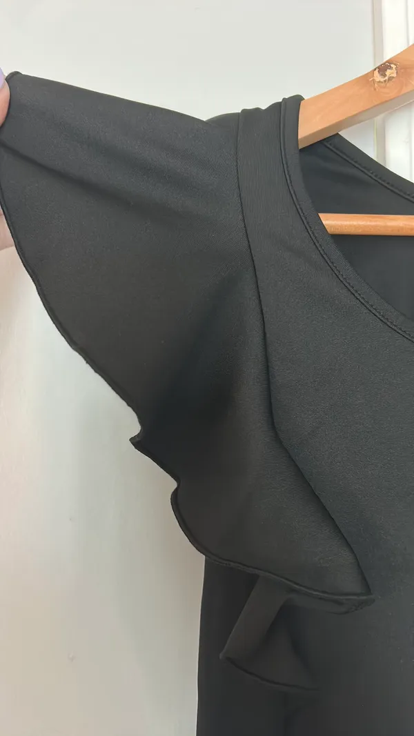 Black Ruffle Bodysuit - Image 2