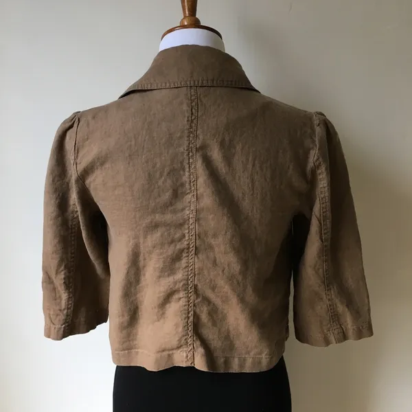 Linen Double Breasted Short Jacket Size XS - Image 6