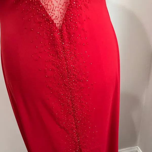 Vintage 1990s Dave and Johnny by‎ Laura Ryner Red Formal Gown Sz 11/12 - Image 6