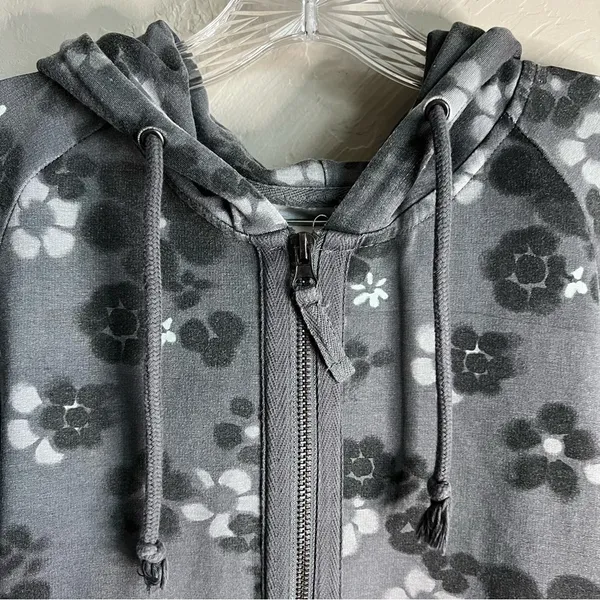 Evy’s Tree The Hallie Grey‎ Floral Zip Up Hooded Sweater - Image 7