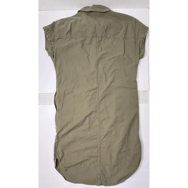GAP Utility Popover Shirt Dress Women Sz Small Army Green Minimal Hipster Casual - Image 13