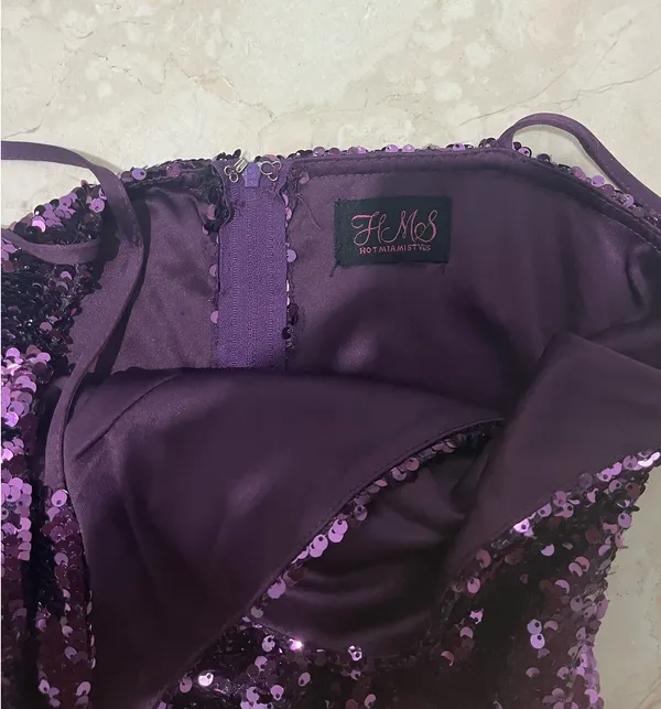 Hot Miami Styles Purple Shimmer Hoco Dress - Image 4