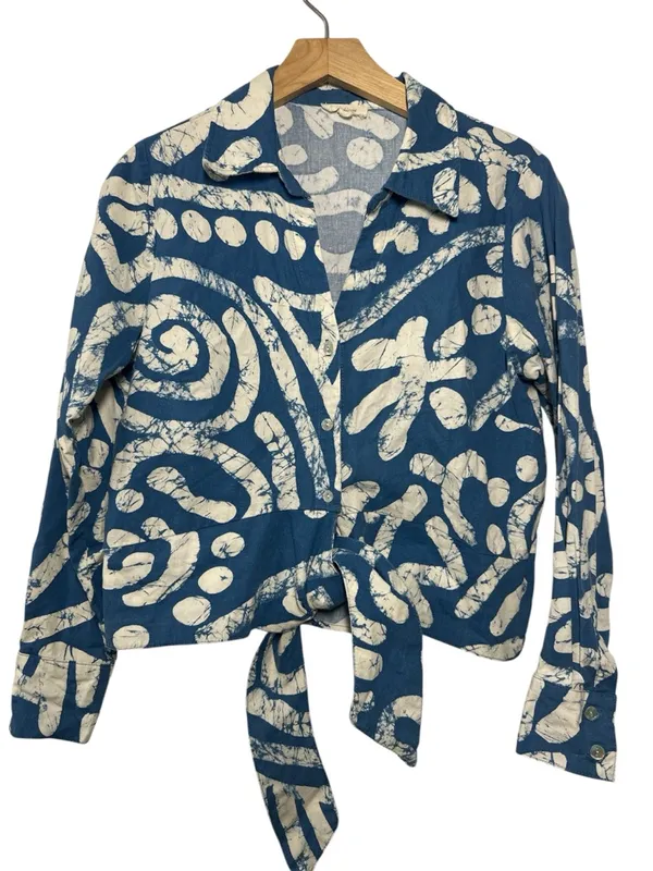 Haute Hippie Linen Blend Cropped Shirt - Image 2