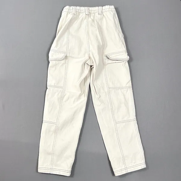 PacSun Cargo Pants‎ Womens M Relaxed Denim Utility Baggy Streetwear Beige White - Image 5