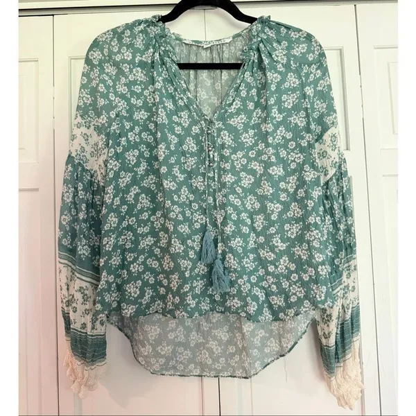 Veronica Beard Kalina silk floral boho blouse size 4 - Image 3