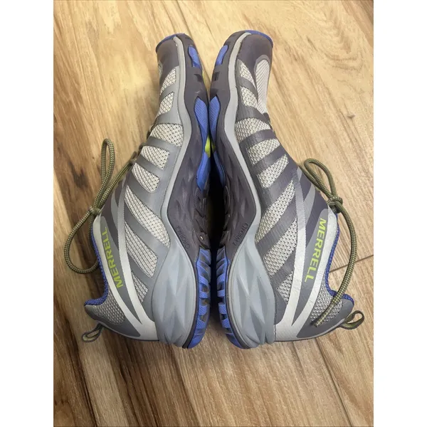 Merrel Women's 8 QFoam2 Hiking Shoes Grey Blue Green - Image 6