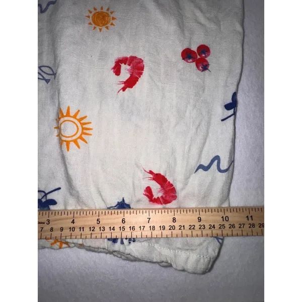 Angel Kiss Womens Coastal Lobster Print Wide Leg‎ Beach Pants White Medium - Image 9