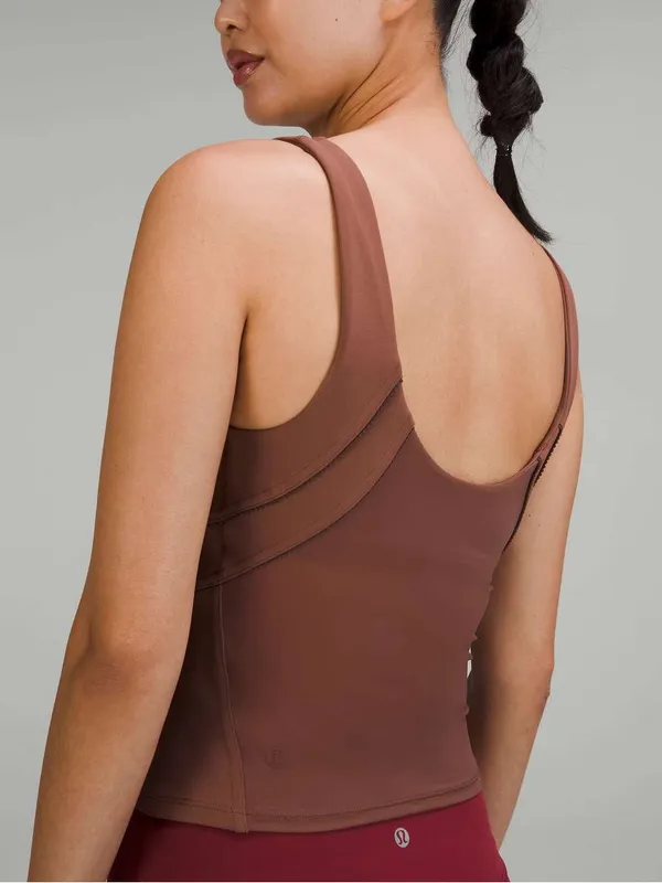 Lululemon Nulu and Mesh Back Shelf-Bra Yoga Tank Top 8 Brown - Image 2