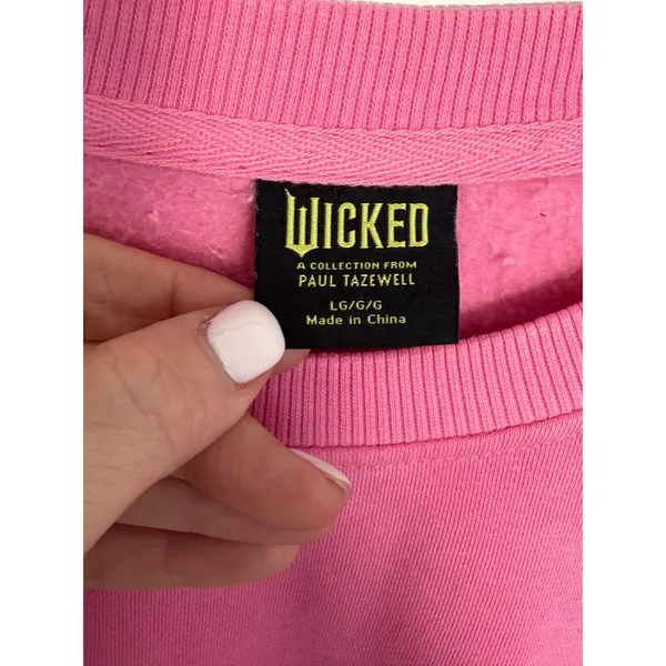 Wicked Pink Cropped Sweatshirt size large - Image 2