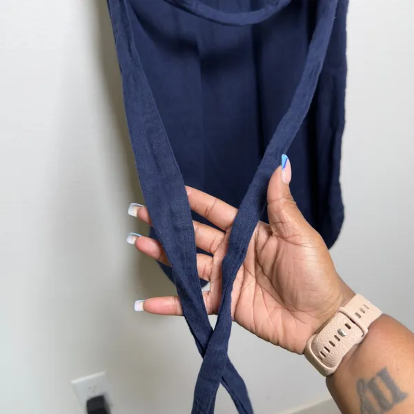 J. Crew Women Linen Shirt‎ Dress XS Navy Blue Minimalist Coastal Lagenlook - Image 8