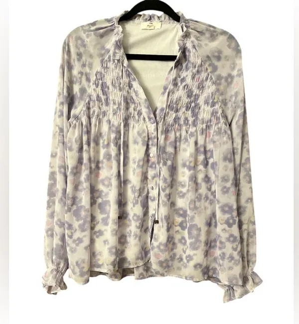 NWOT Entro purple floral blouse - Image 5