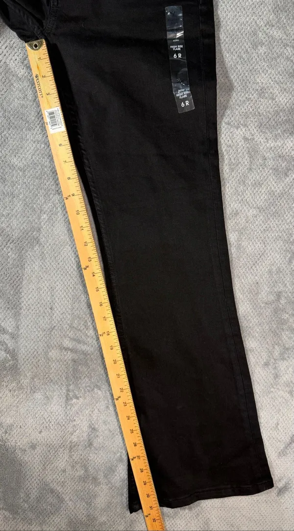 Aeropostale Size 6 Black High Rise Flare Stretch Jeans Non Ripped NEW Comfort - Image 9