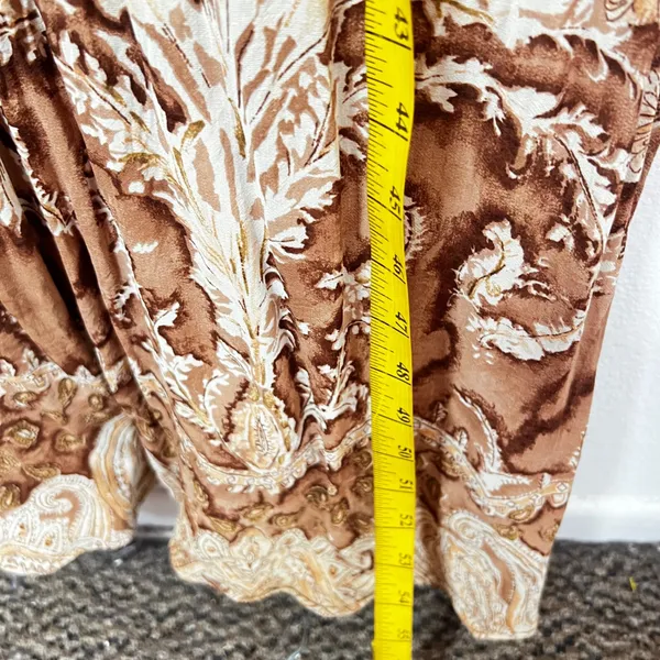 Vtg 1990s Brown Paisley Floral‎ Maxi Dress Size Small Sheer Fairy Grunge Boho - Image 7