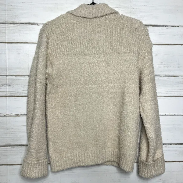 Thread & Supply Sherpa Button Front Small Cream Brazilian Sand Teddy Shacket - Image 3
